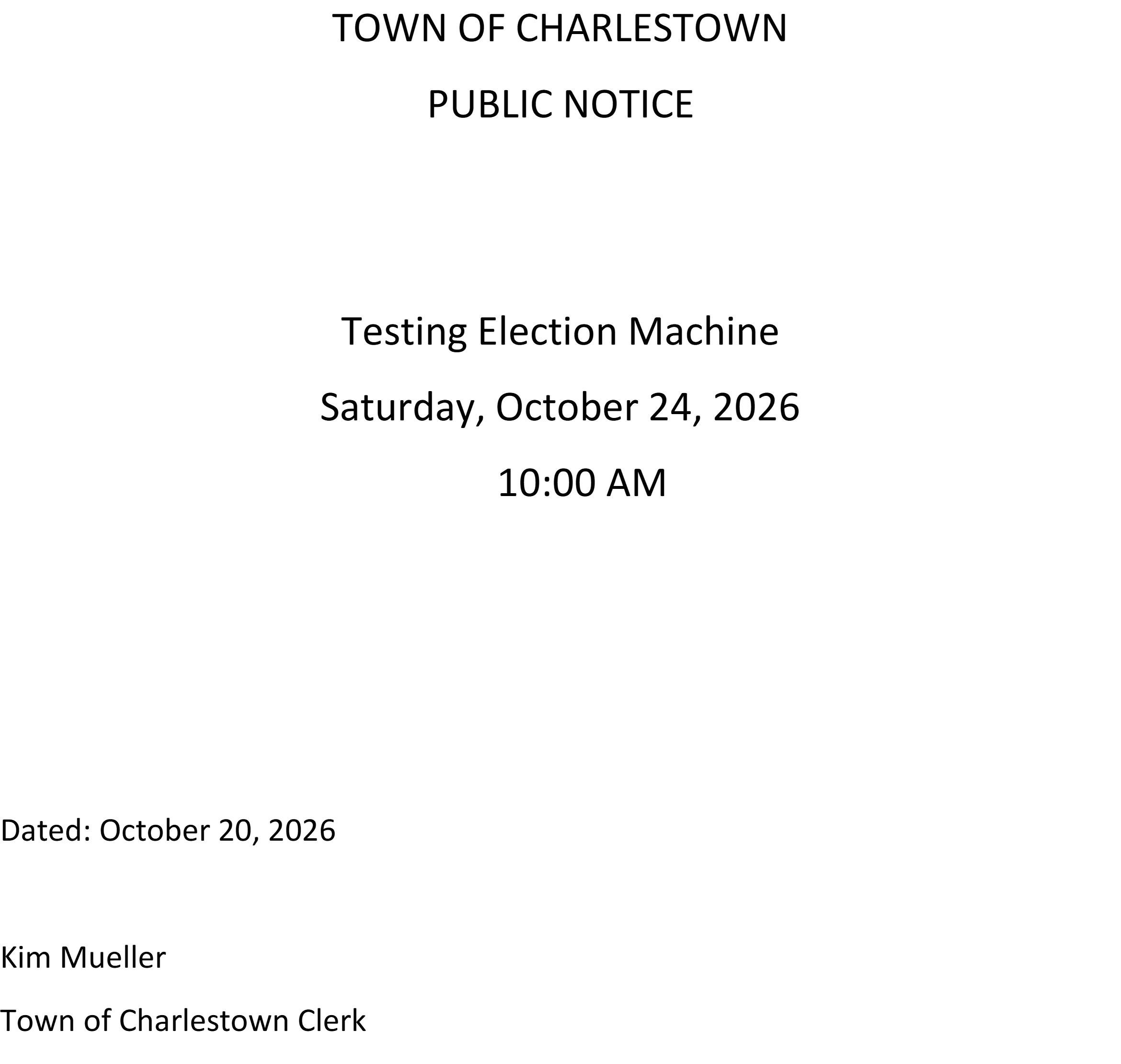 Testing Election Machine